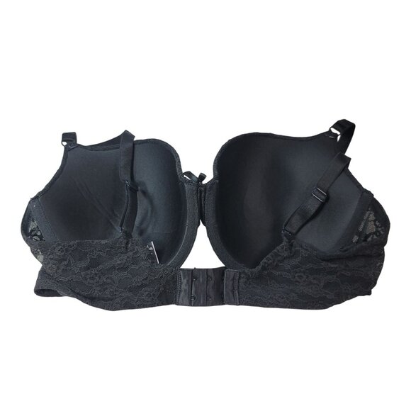 Victoria's Secret Underwire Demi Bra Black 38D Lace Overlay Light Padding Adj - Picture 5 of 10